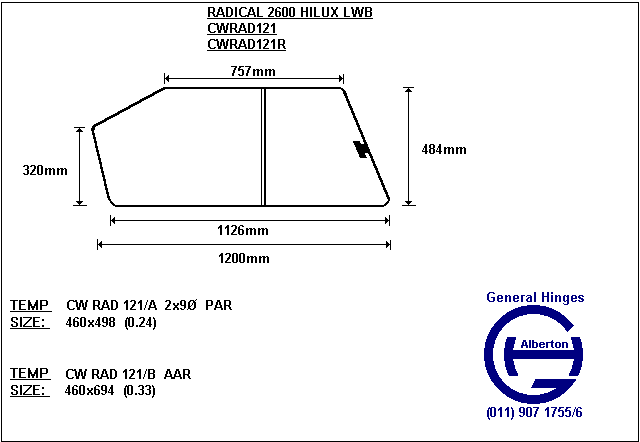 2600 HILUX LWB (CLEAR) RH - Image 2