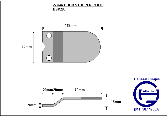 27mm DOOR STOPPER PLATE - Image 2