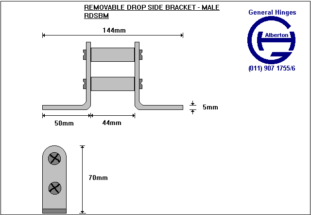 REMOVABLE D/SIDE BRACKET -MALE - Image 2