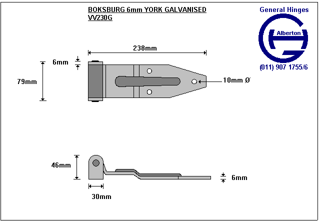 BOKSBURG 6mm YORK GALVANISED 200 - Image 2